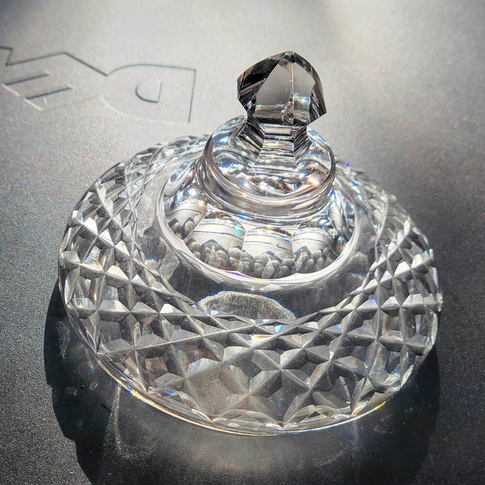 WATERFORD βοΈ CRYSTAL Powder Jar π Large & Rare ! - Picture 2 of 12